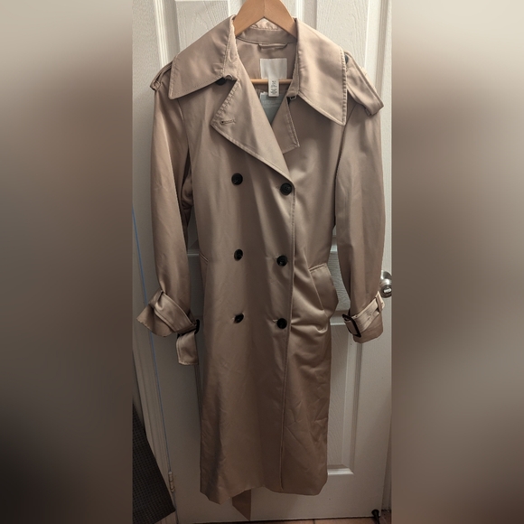 H&M Beige Long Trench Jacket - XS - Picture 1 of 6